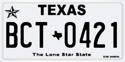 TX license plate BCT0421
