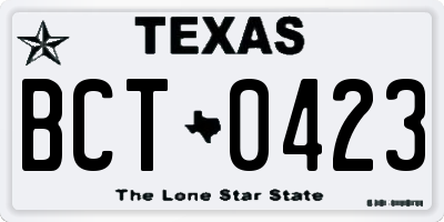 TX license plate BCT0423