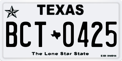 TX license plate BCT0425