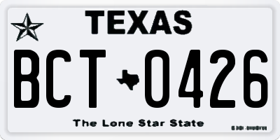 TX license plate BCT0426