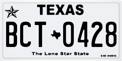 TX license plate BCT0428