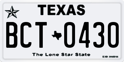 TX license plate BCT0430