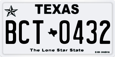 TX license plate BCT0432