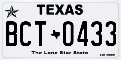 TX license plate BCT0433
