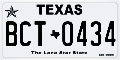 TX license plate BCT0434