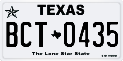 TX license plate BCT0435