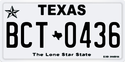 TX license plate BCT0436
