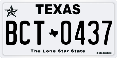 TX license plate BCT0437