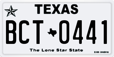 TX license plate BCT0441