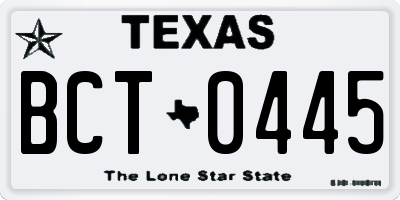 TX license plate BCT0445
