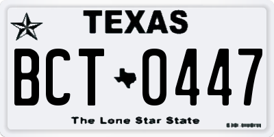 TX license plate BCT0447