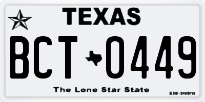 TX license plate BCT0449