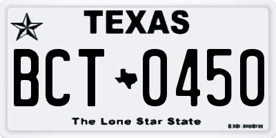 TX license plate BCT0450