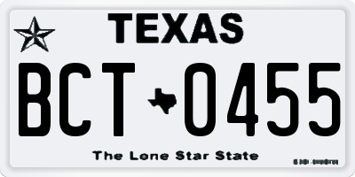 TX license plate BCT0455