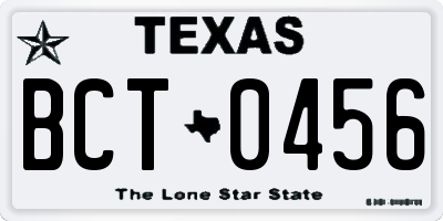 TX license plate BCT0456