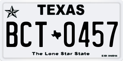 TX license plate BCT0457