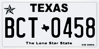 TX license plate BCT0458