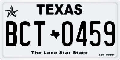 TX license plate BCT0459