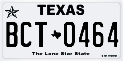 TX license plate BCT0464