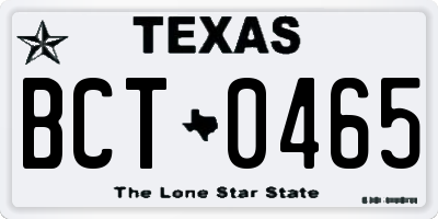 TX license plate BCT0465