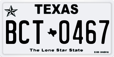 TX license plate BCT0467