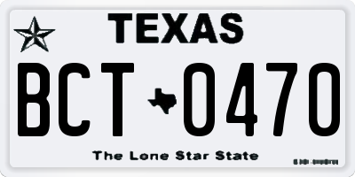 TX license plate BCT0470