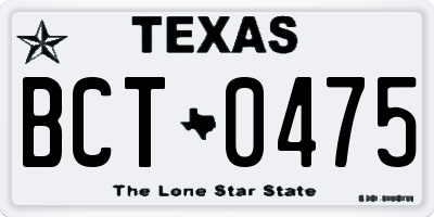 TX license plate BCT0475