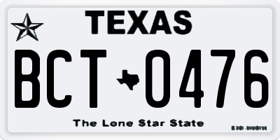TX license plate BCT0476