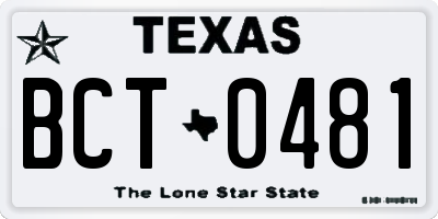 TX license plate BCT0481