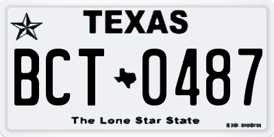 TX license plate BCT0487