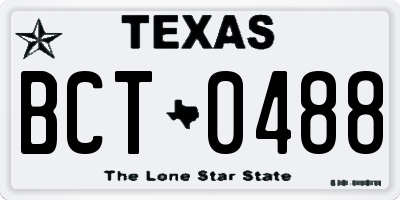 TX license plate BCT0488