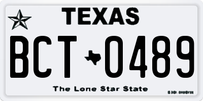 TX license plate BCT0489