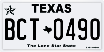 TX license plate BCT0490
