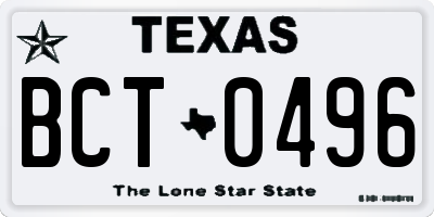 TX license plate BCT0496