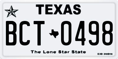 TX license plate BCT0498