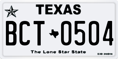 TX license plate BCT0504