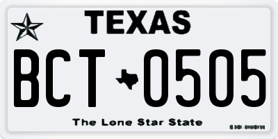 TX license plate BCT0505