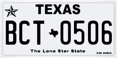 TX license plate BCT0506