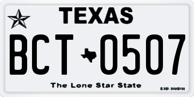 TX license plate BCT0507