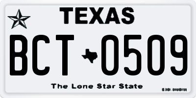 TX license plate BCT0509