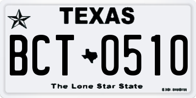 TX license plate BCT0510