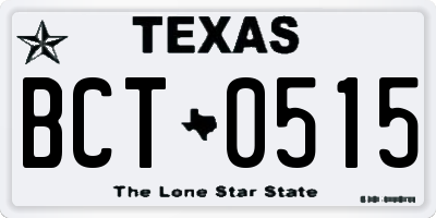 TX license plate BCT0515