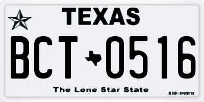 TX license plate BCT0516