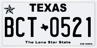 TX license plate BCT0521