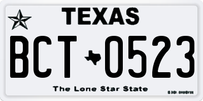 TX license plate BCT0523