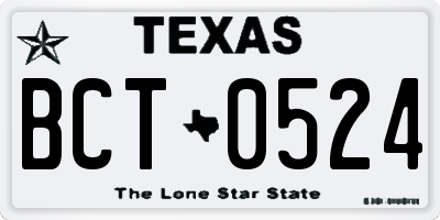 TX license plate BCT0524