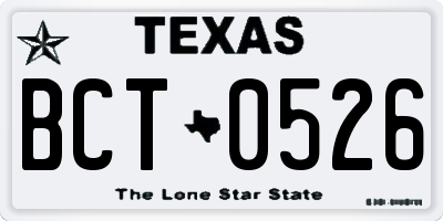 TX license plate BCT0526