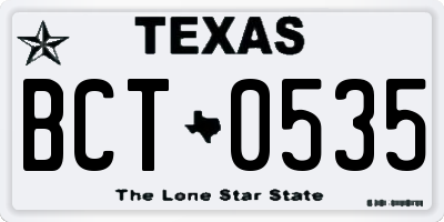 TX license plate BCT0535