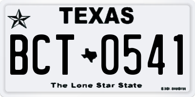 TX license plate BCT0541
