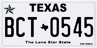 TX license plate BCT0545